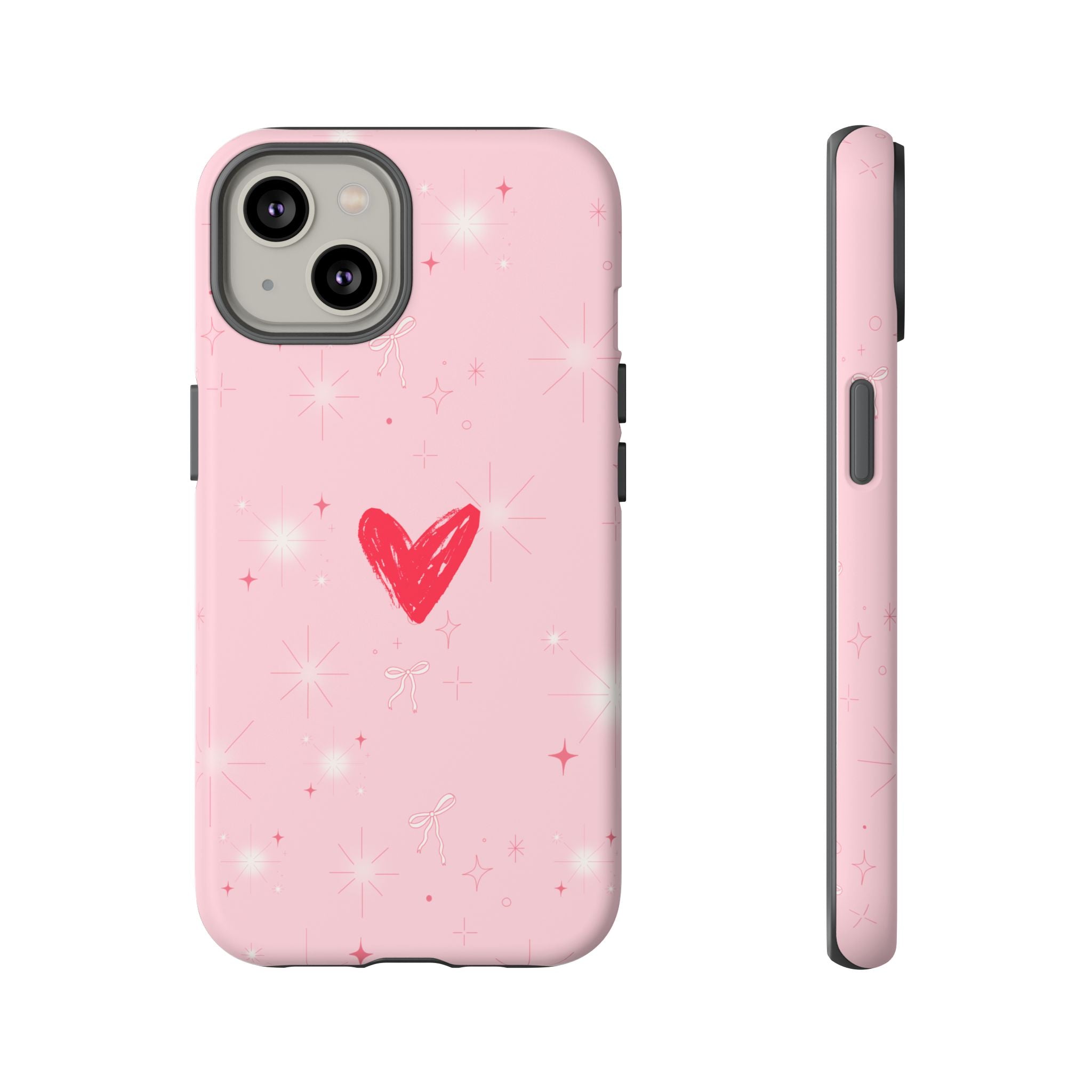 Pink Sparkle Heart Phone Case