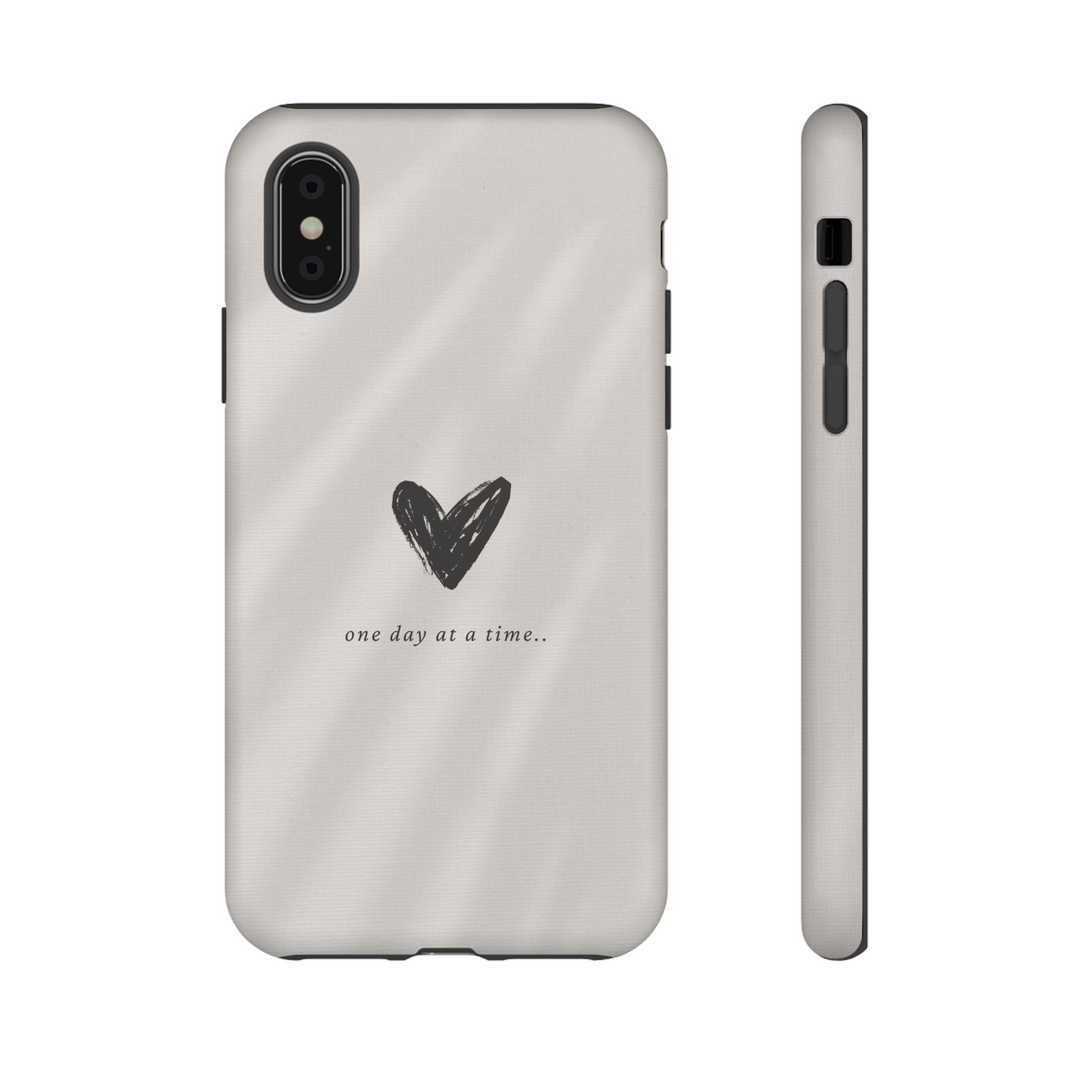 Minimal Heart "one day at a time" Protective Cover - Phone Case