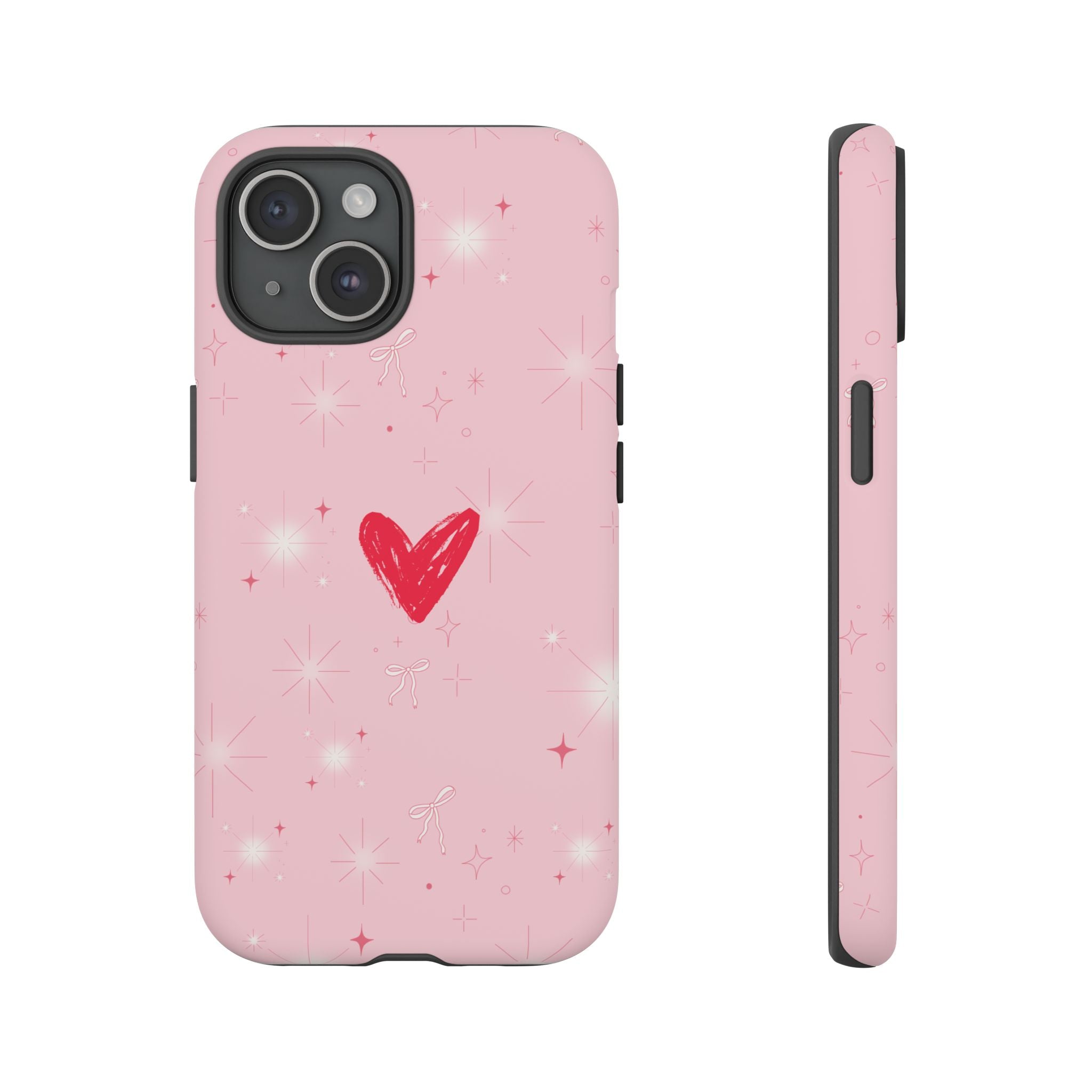 Pink Sparkle Heart Phone Case