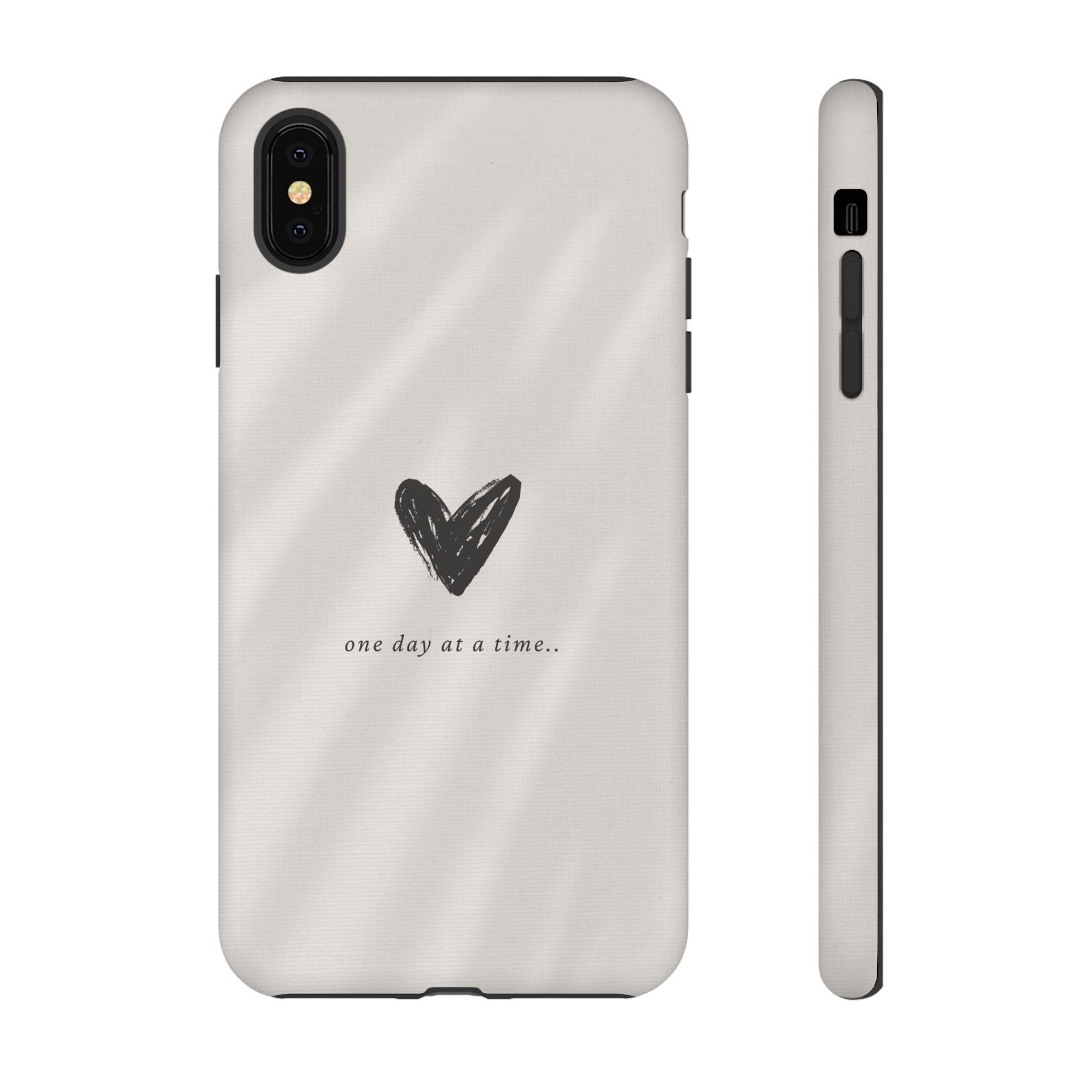 Minimal Heart "one day at a time" Protective Cover - Phone Case