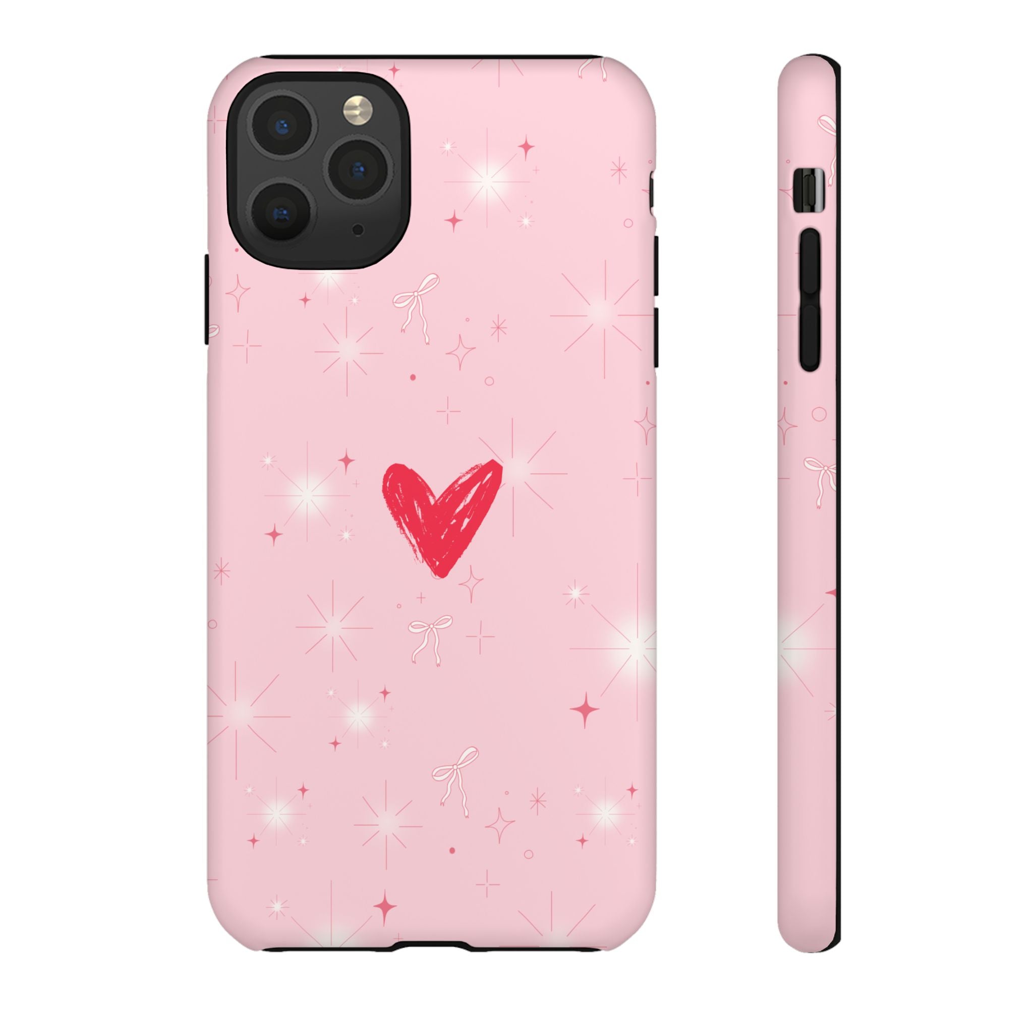 Pink Sparkle Heart Phone Case