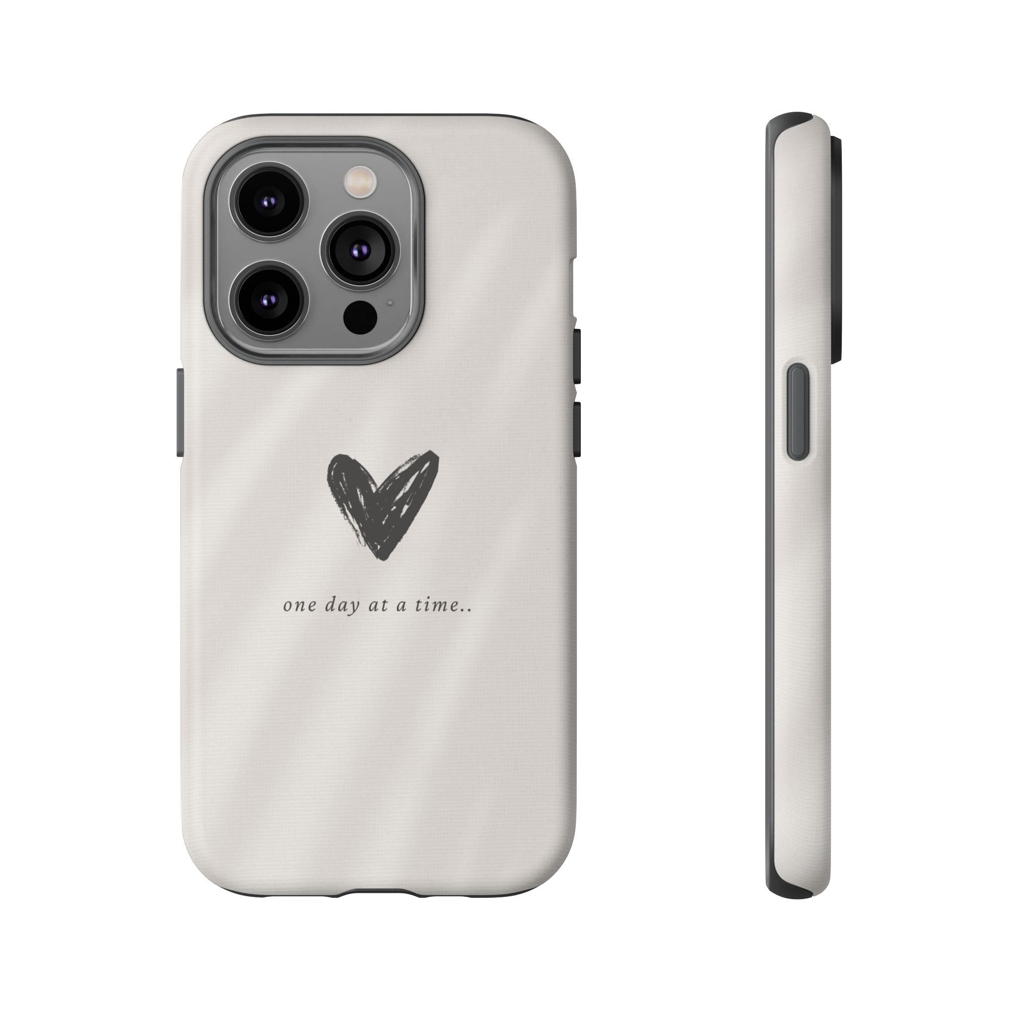 Minimal Heart "one day at a time" Protective Cover - Phone Case