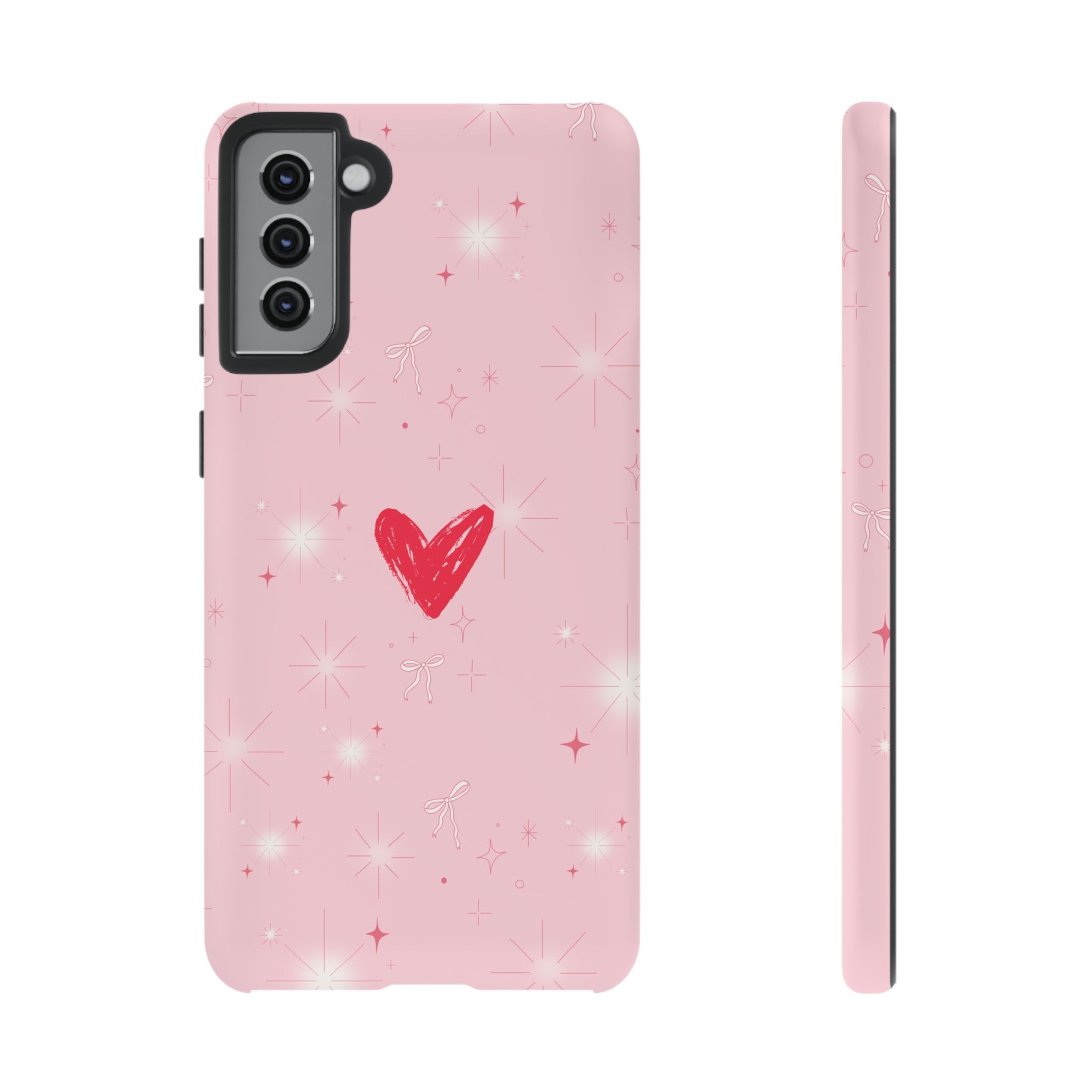 Pink Sparkle Heart Phone Case