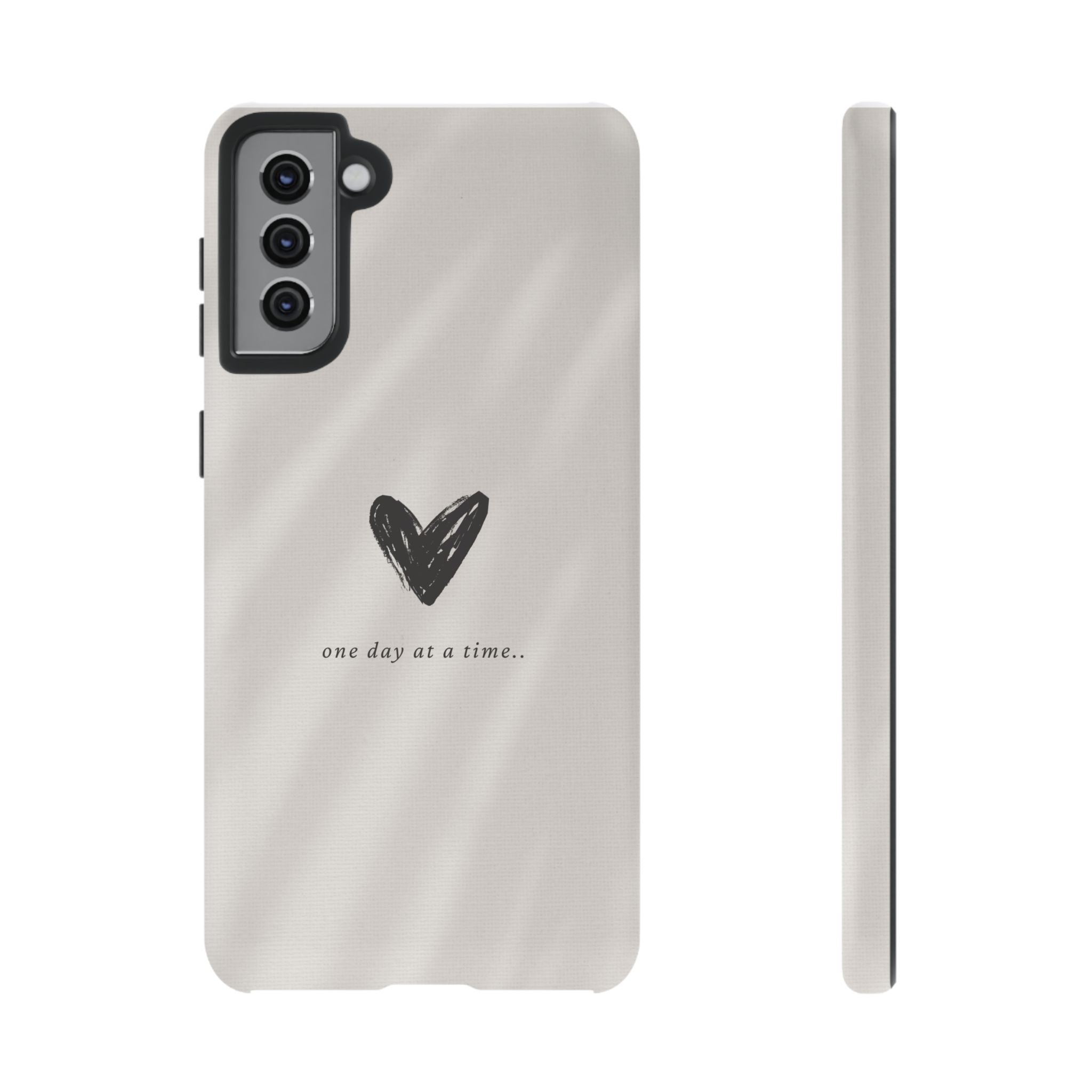 Minimal Heart "one day at a time" Protective Cover - Phone Case