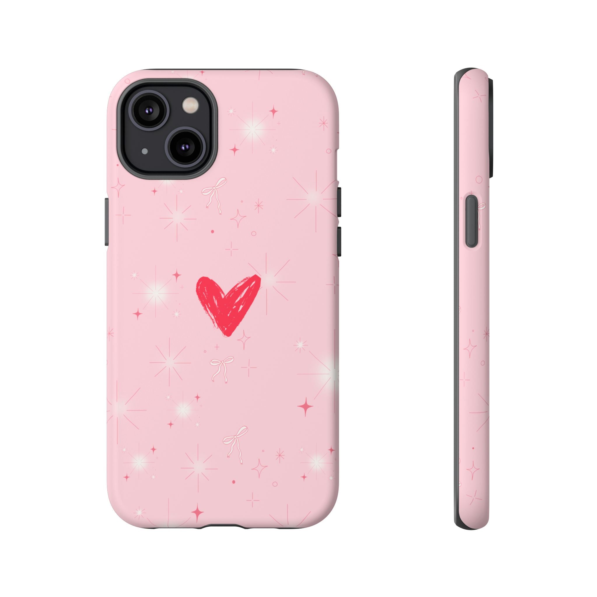 Pink Sparkle Heart Phone Case