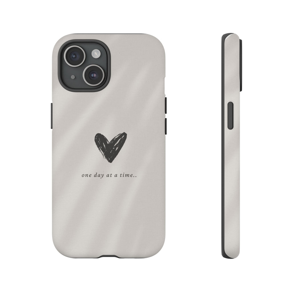 Minimal Heart "one day at a time" Protective Cover - Phone Case