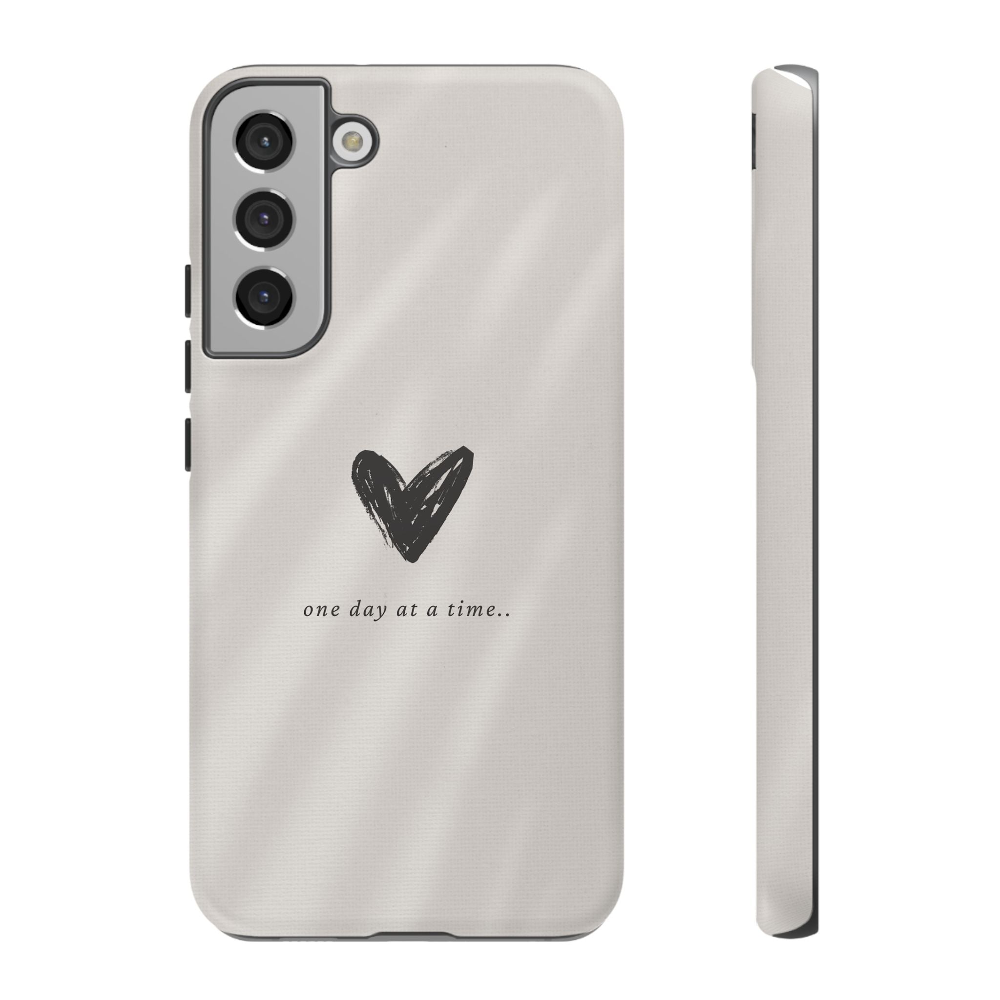 Minimal Heart "one day at a time" Protective Cover - Phone Case