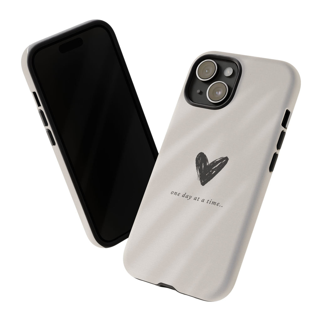 Minimal Heart "one day at a time" Protective Cover - Phone Case