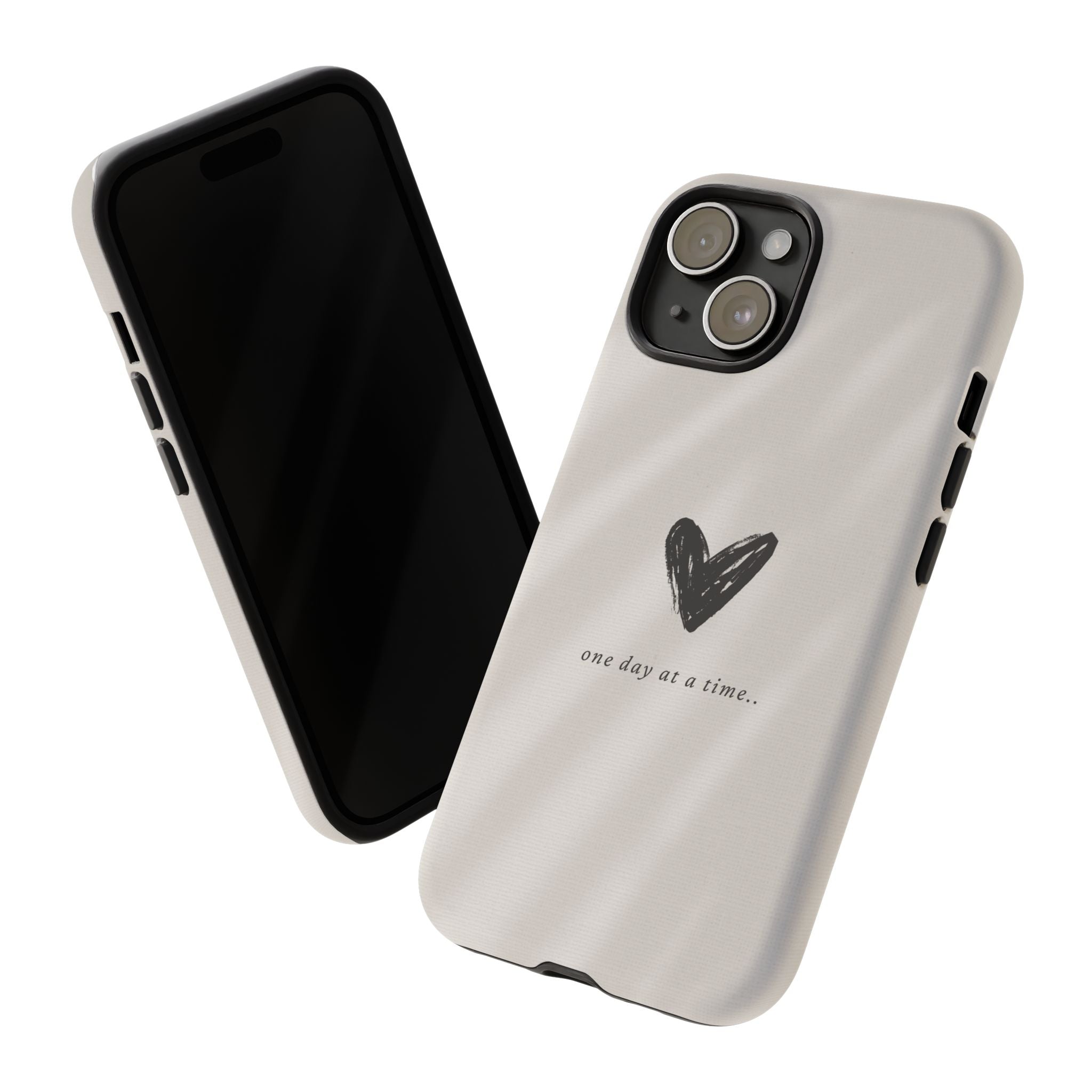 Minimal Heart "one day at a time" Protective Cover - Phone Case