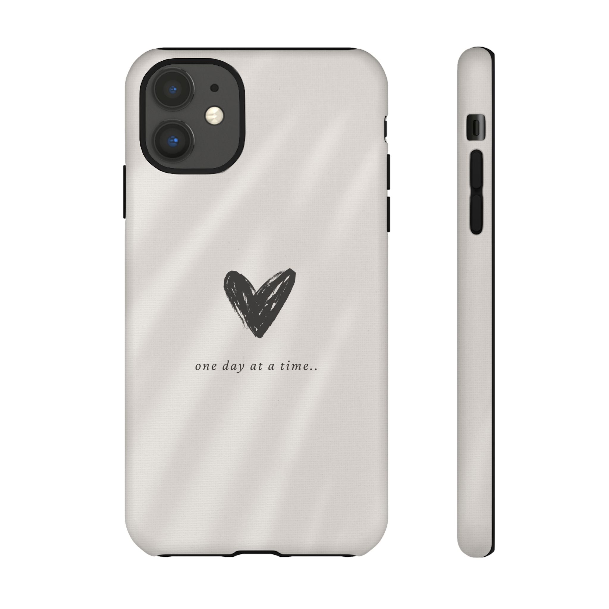 Minimal Heart "one day at a time" Protective Cover - Phone Case