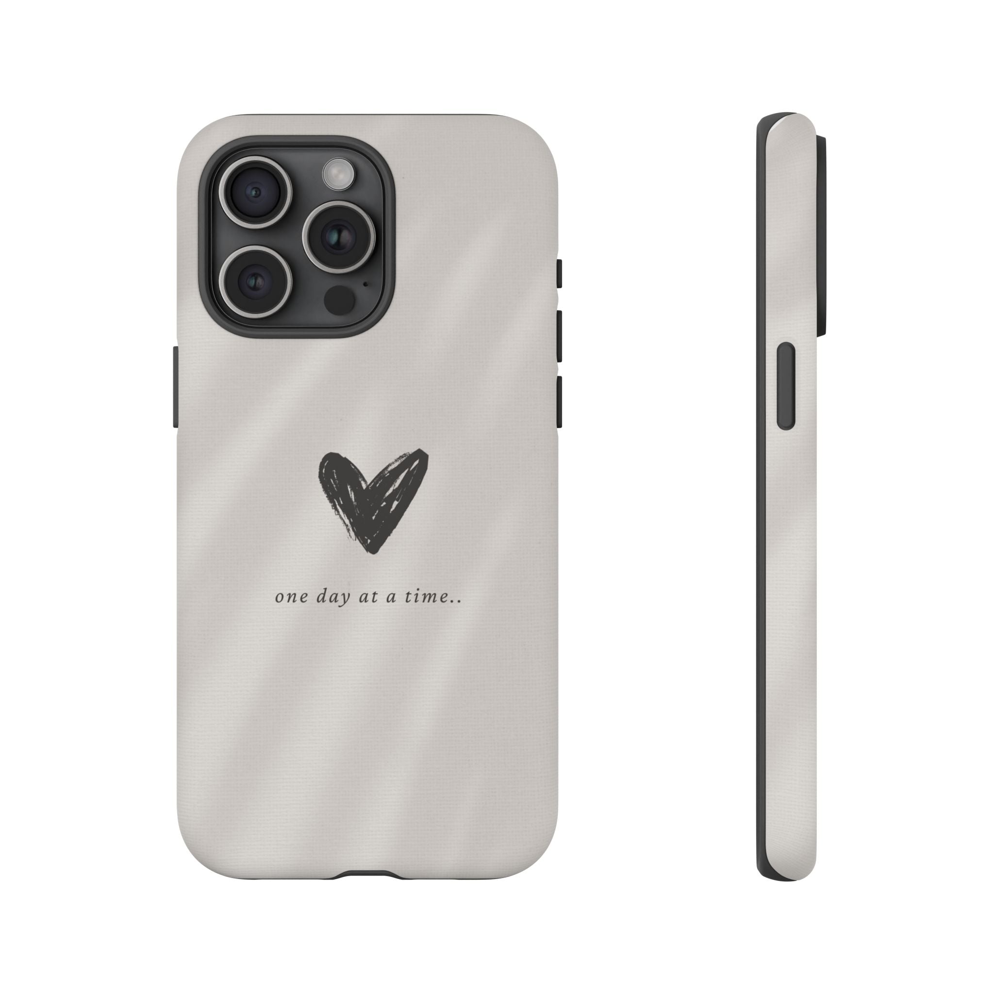 Minimal Heart "one day at a time" Protective Cover - Phone Case