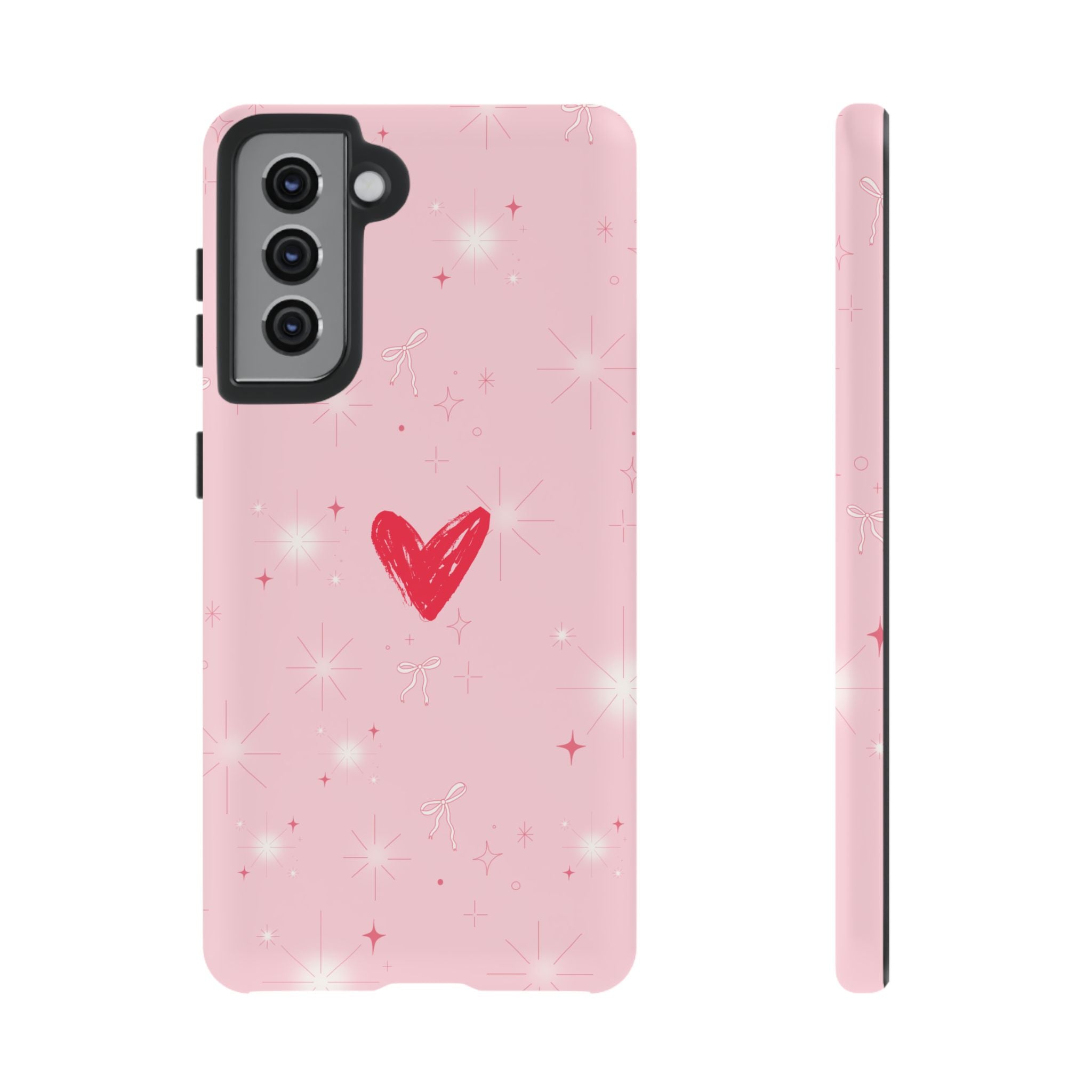 Pink Sparkle Heart Phone Case