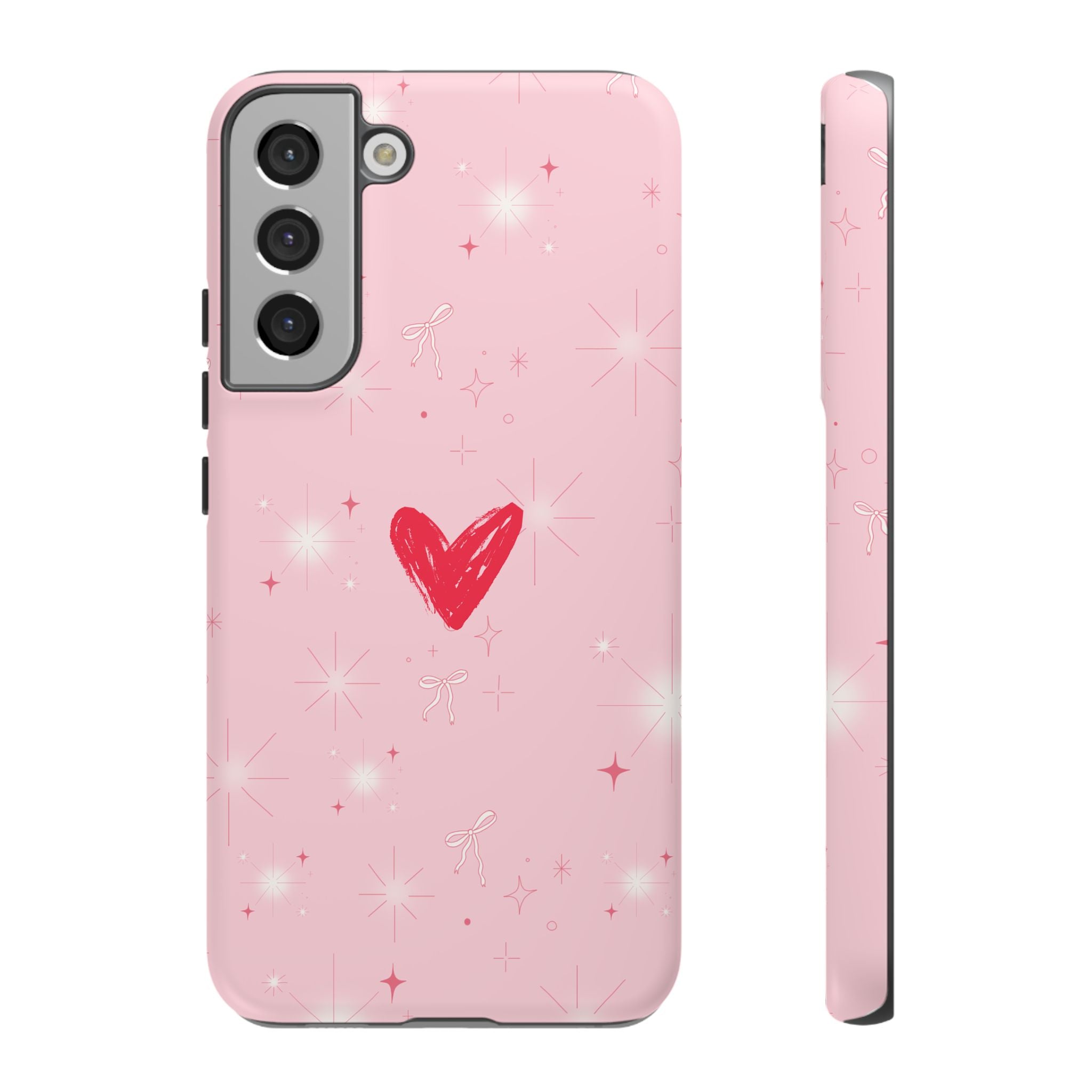 Pink Sparkle Heart Phone Case