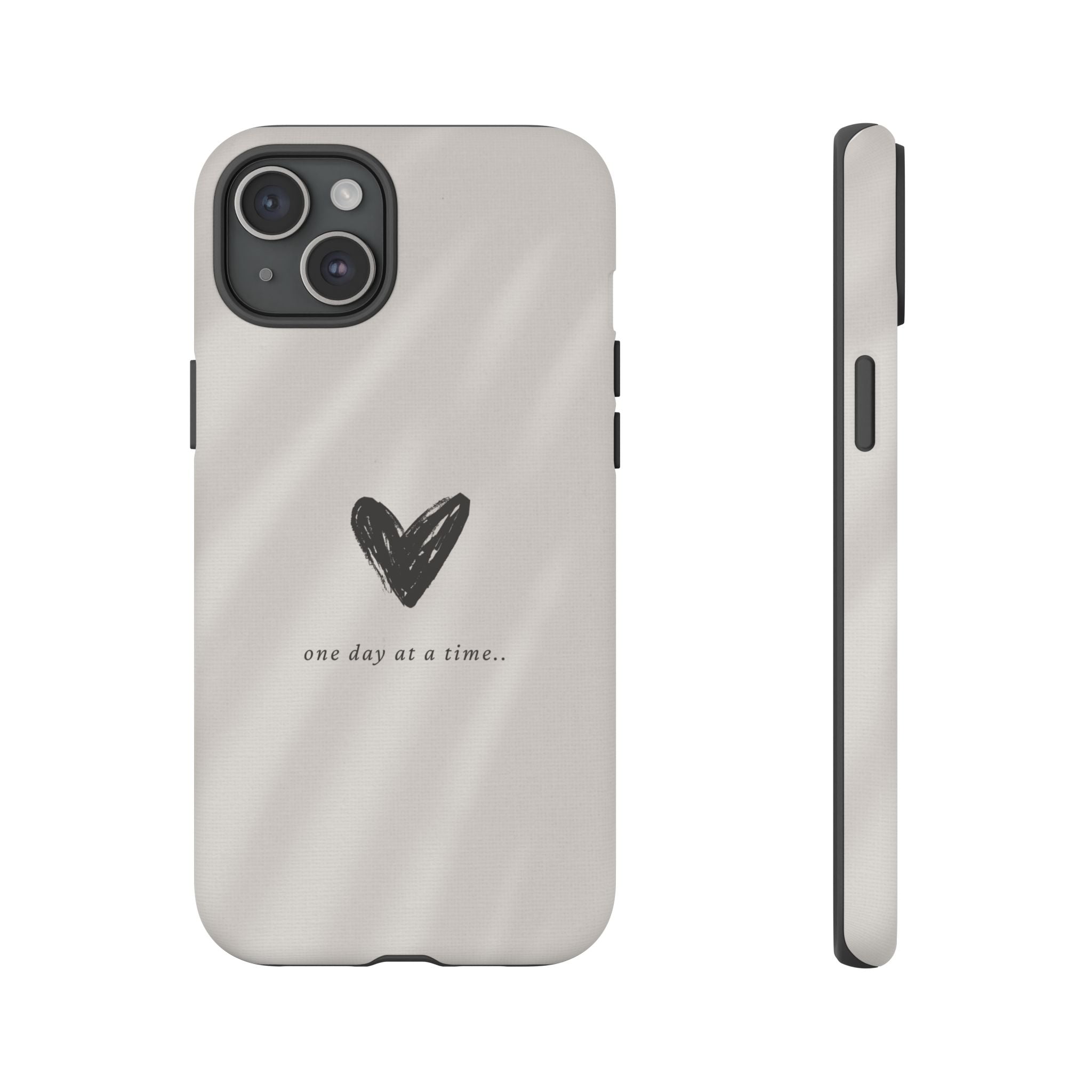 Minimal Heart "one day at a time" Protective Cover - Phone Case